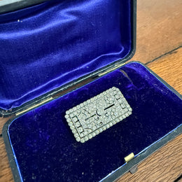Stunning Art Deco Silver & Paste Gatsby Style Brooch