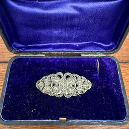 Stunning Duette Marcasite & Silver Dress Clip & Brooch