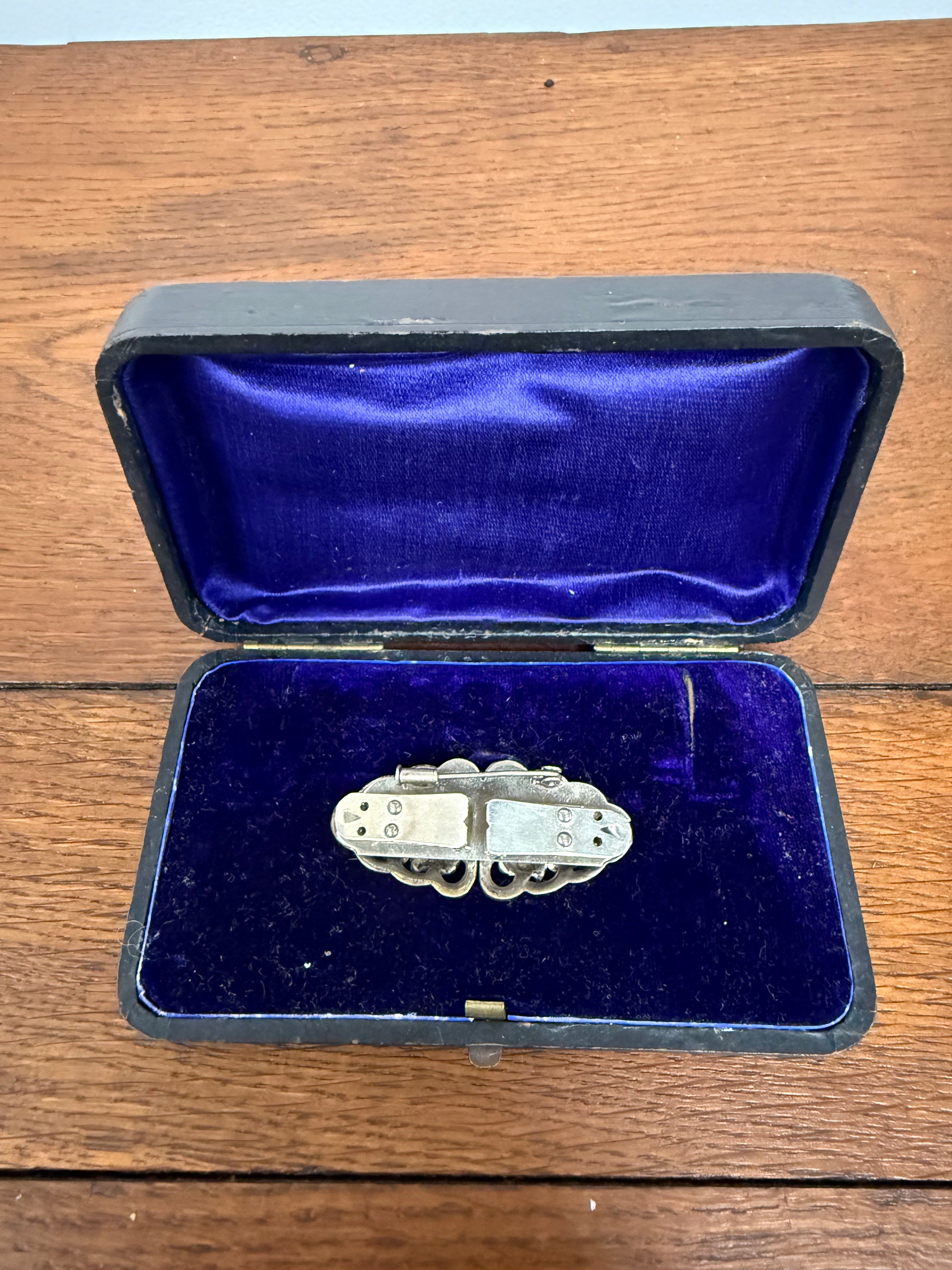 Stunning Duette Marcasite & Silver Dress Clip & Brooch | Antique & Vintage | Moonee Ponds Antiques | Australia Wide Delivery