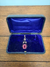Vintage 9ct Silver Lined Pendant With Pink/Red Stone | Antique & Vintage | Moonee Ponds Antiques | Australia Wide Delivery