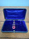 Vintage 9ct Silver Lined Pendant With Pink/Red Stone | Antique & Vintage | Moonee Ponds Antiques | Australia Wide Delivery