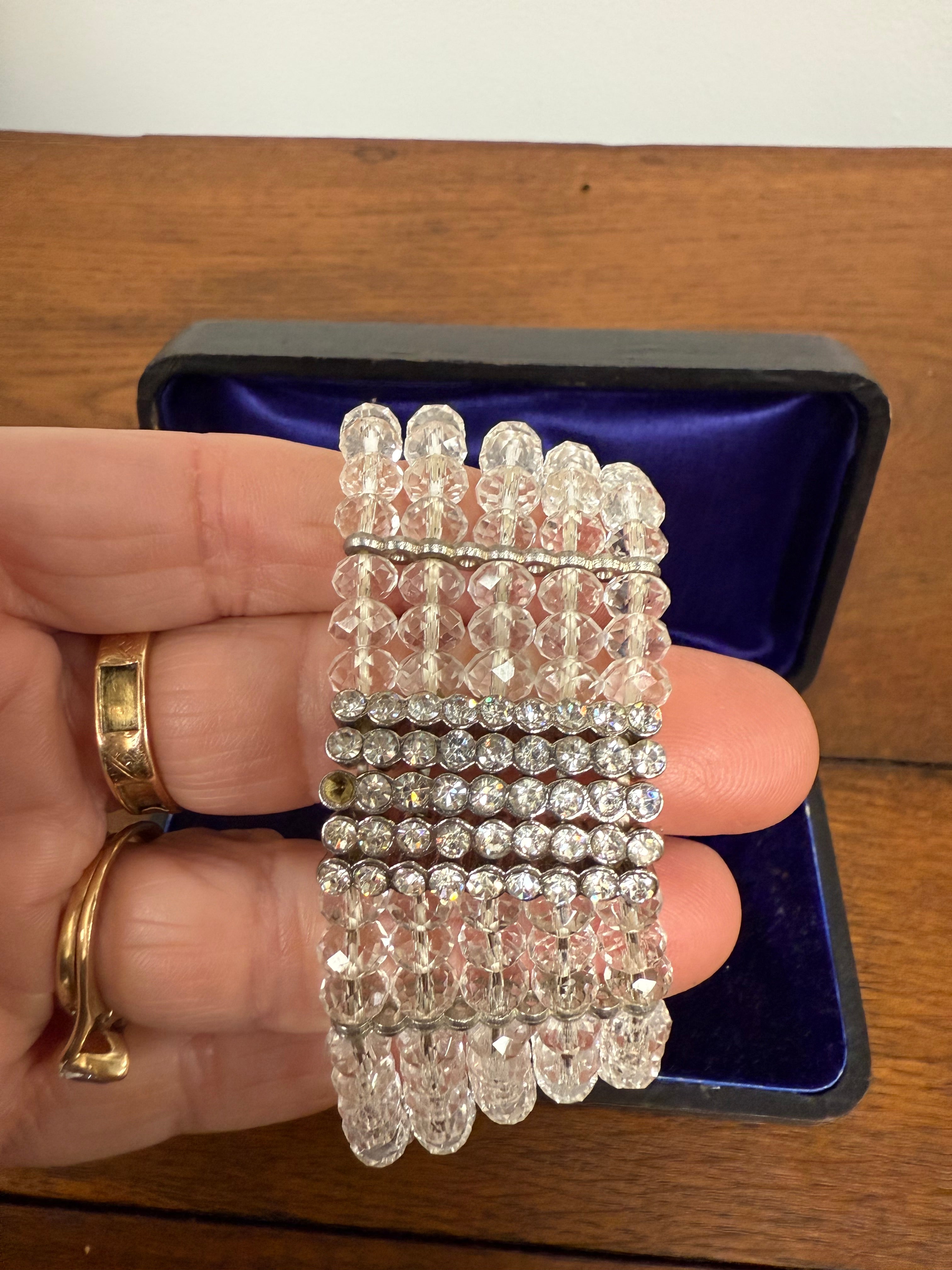 Vintage Crystal & Rhinestone Stretch Bracelet | Antique & Vintage | Moonee Ponds Antiques | Australia Wide