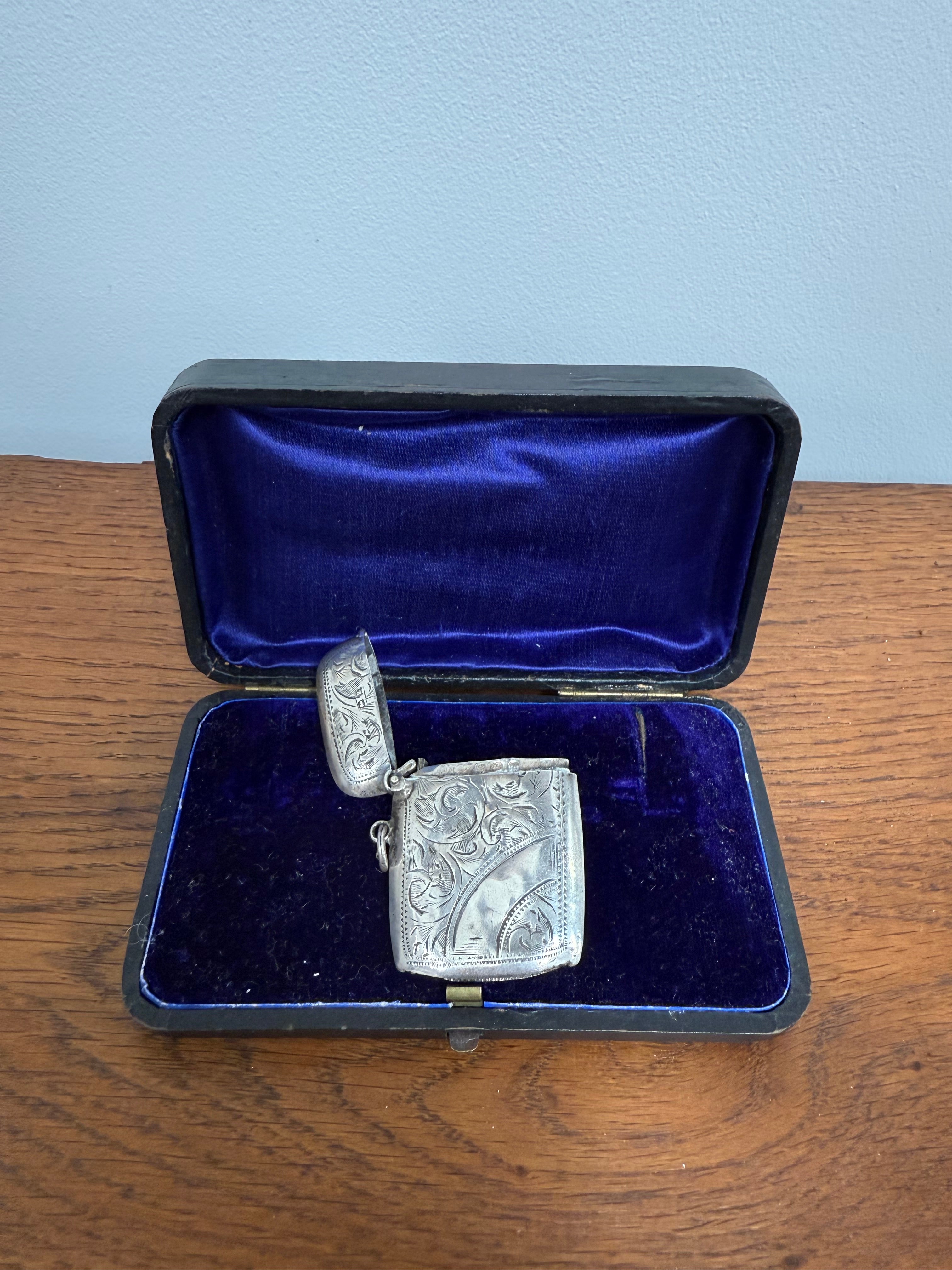Victorian Silver Birmingham 1899 Vesta Case | Antique & Vintage | Moonee Ponds Antiques | Australia Wide Delivery