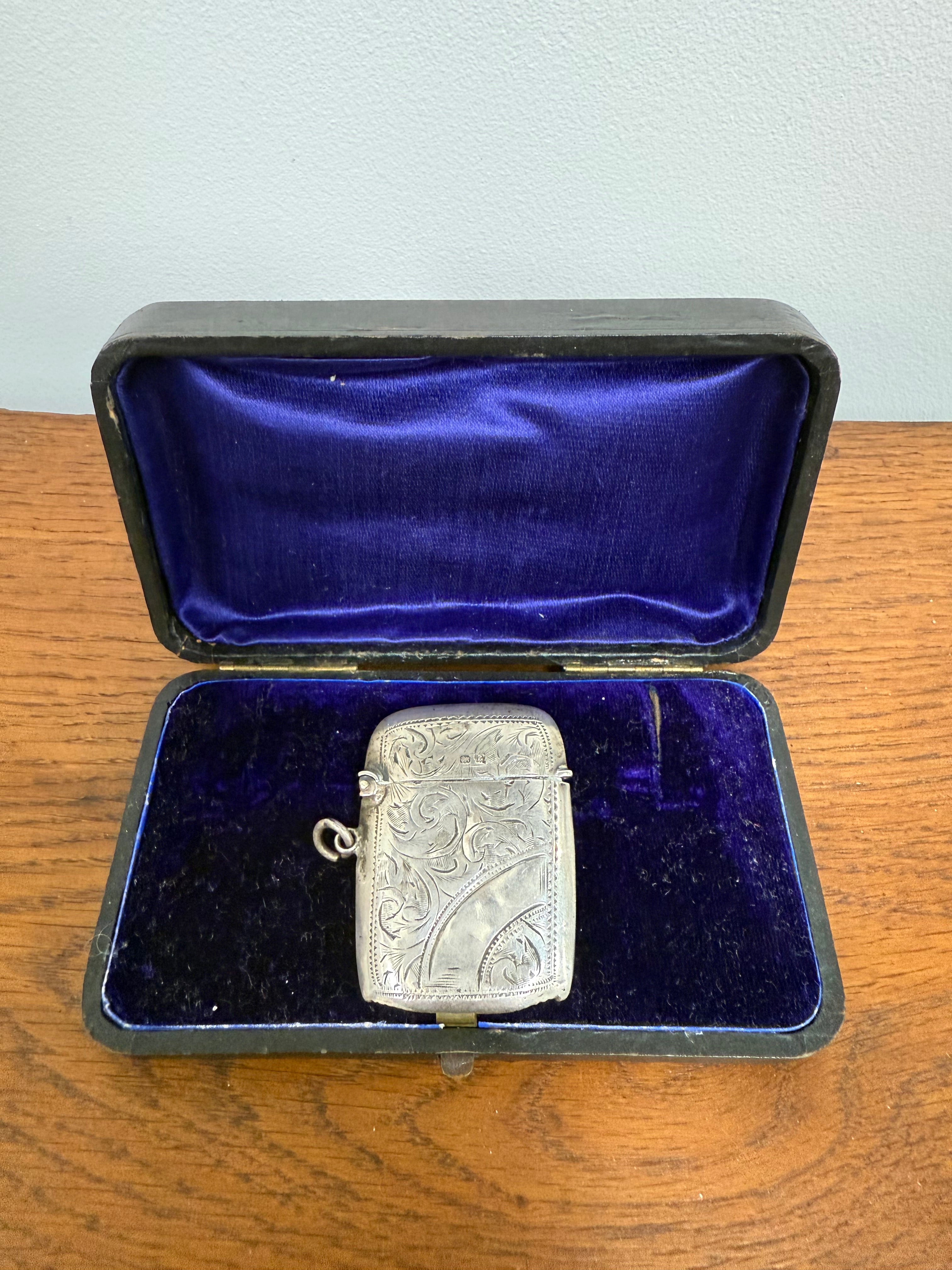 Victorian Silver Birmingham 1899 Vesta Case | Antique & Vintage | Moonee Ponds Antiques | Australia Wide Delivery