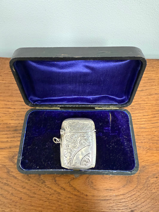Victorian Silver Birmingham 1899 Vesta Case