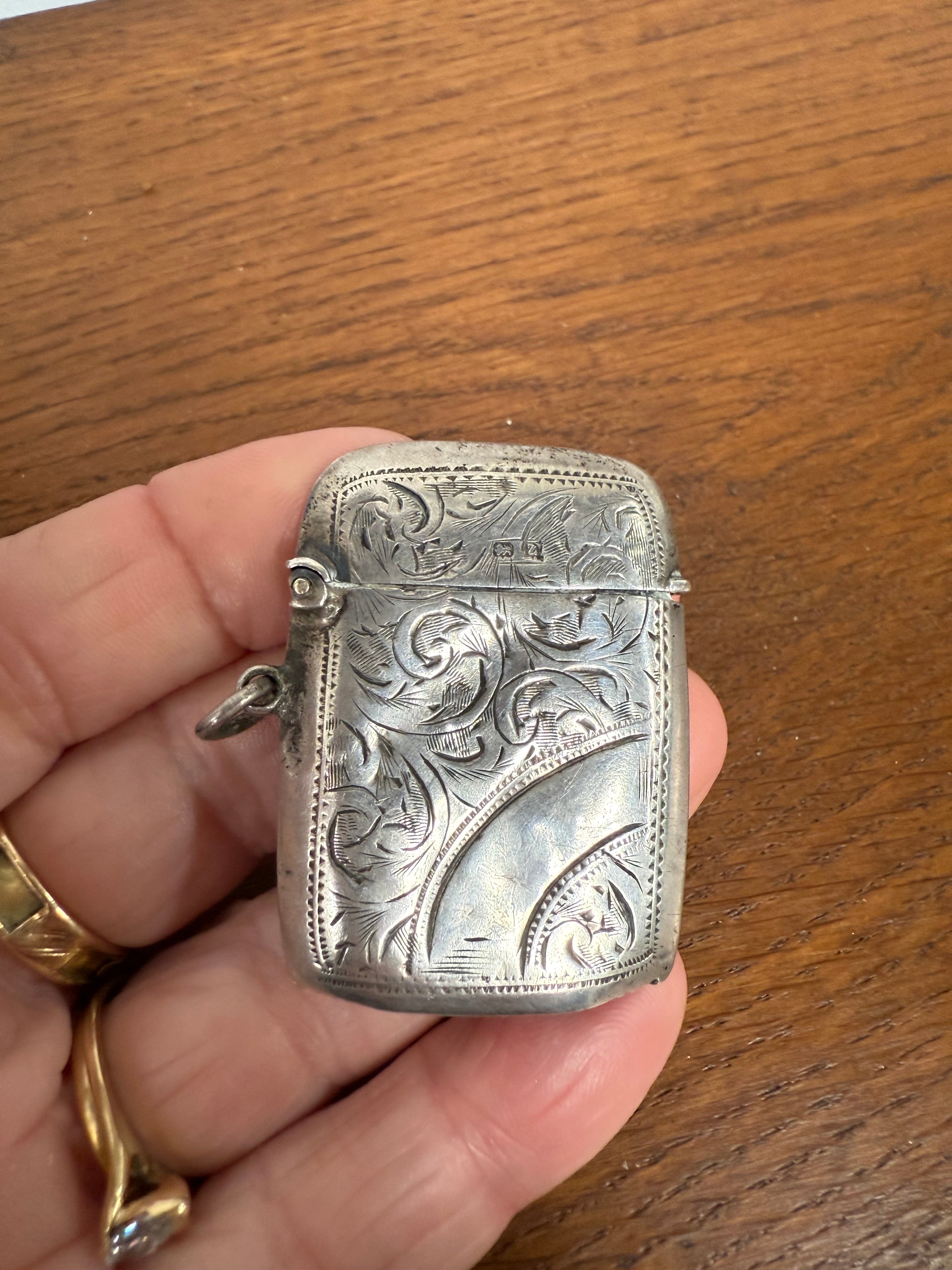 Victorian Silver Birmingham 1899 Vesta Case