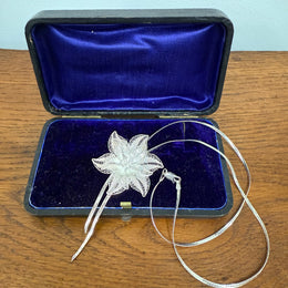 Vintage Hand Made Silver 925 Filigree Flower Pendant & Chain
