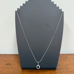 Vintage Silver & Garnet Pendant & Chain