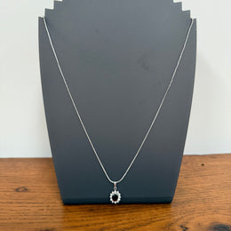 Vintage Silver & Garnet Pendant & Chain