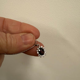 Vintage Silver & Garnet Pendant & Chain