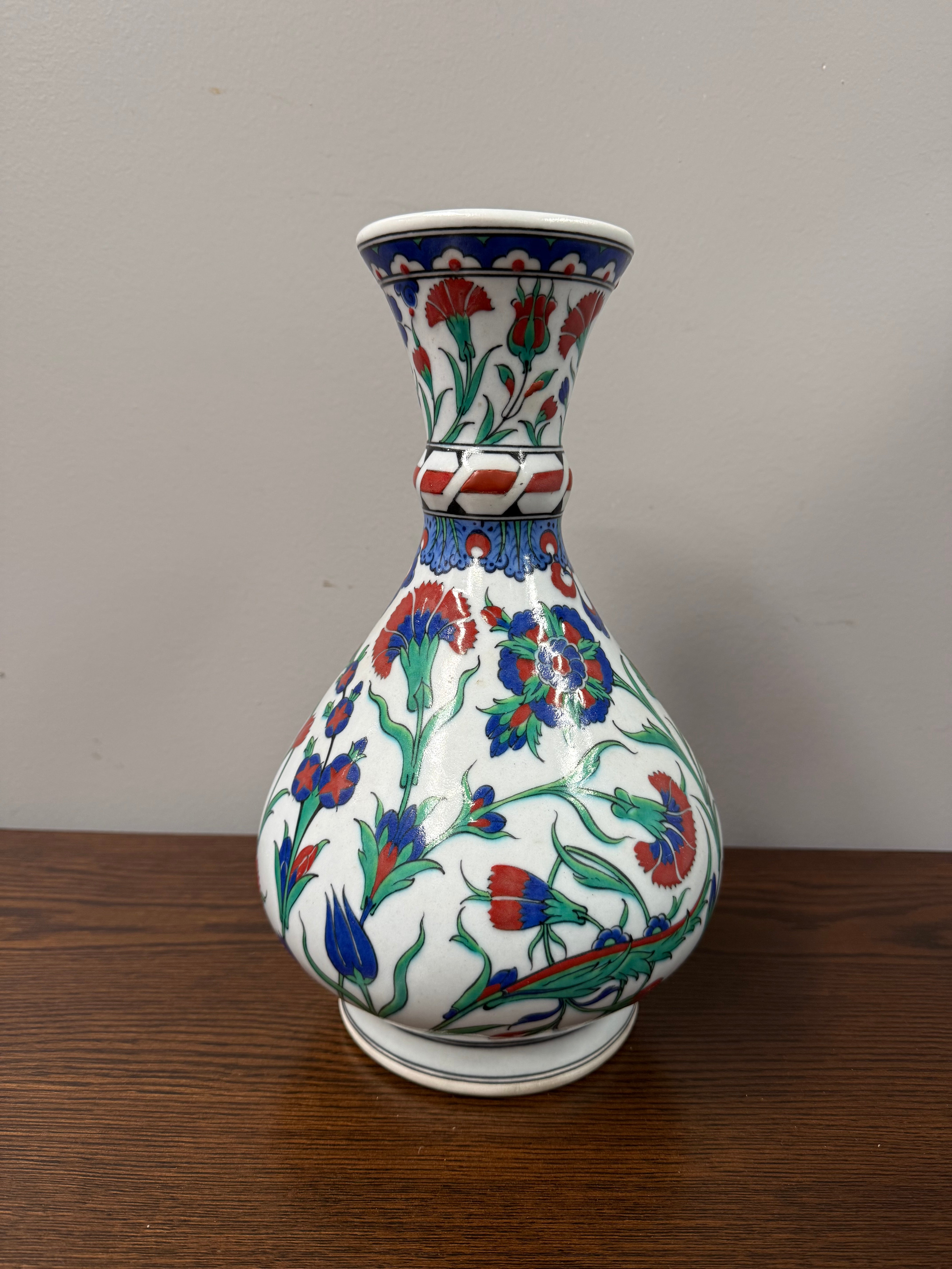 Vintage Turkish Iznik Pottery Vase