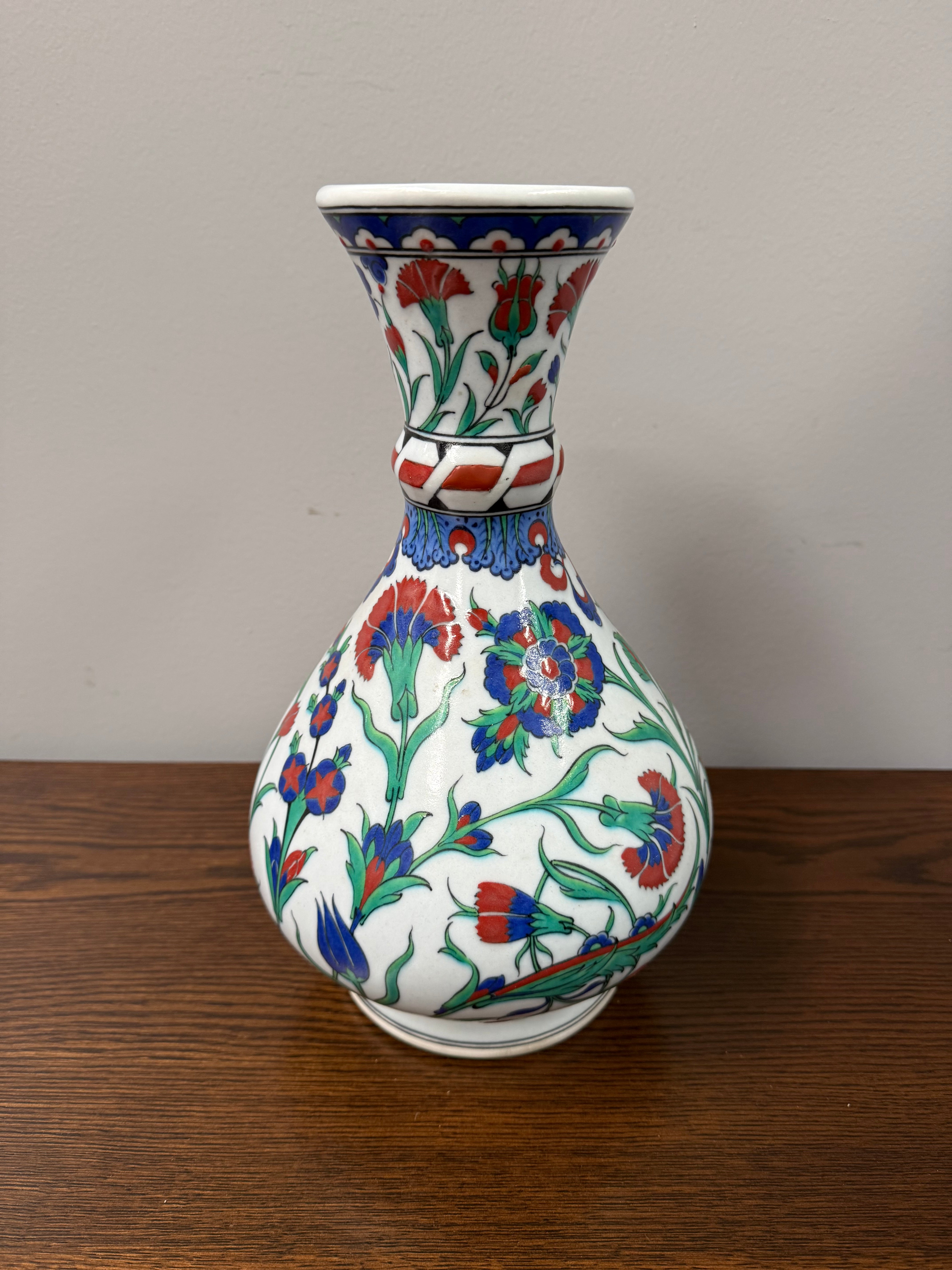Vintage Turkish Iznik Pottery Vase