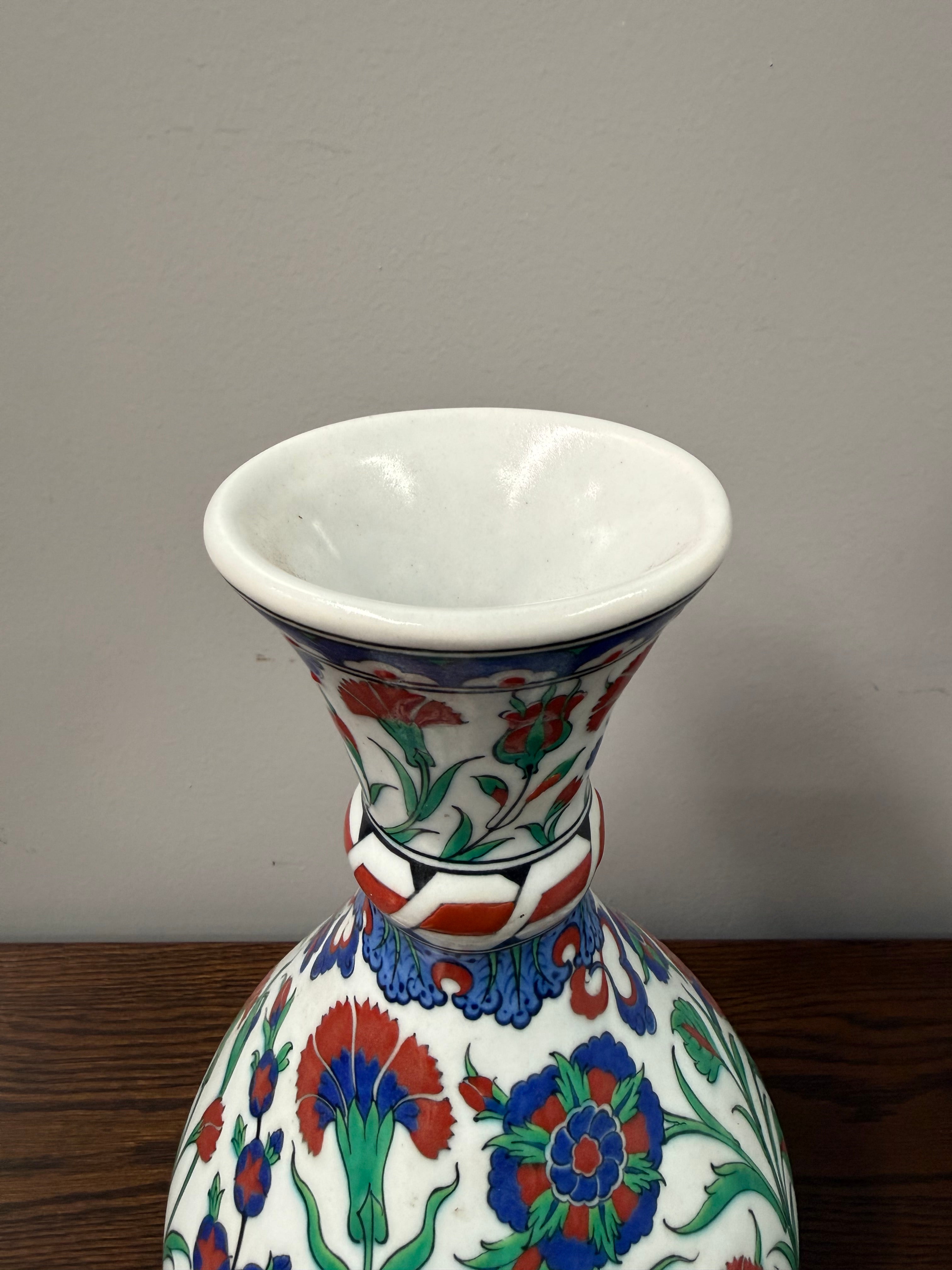 Vintage Turkish Iznik Pottery Vase