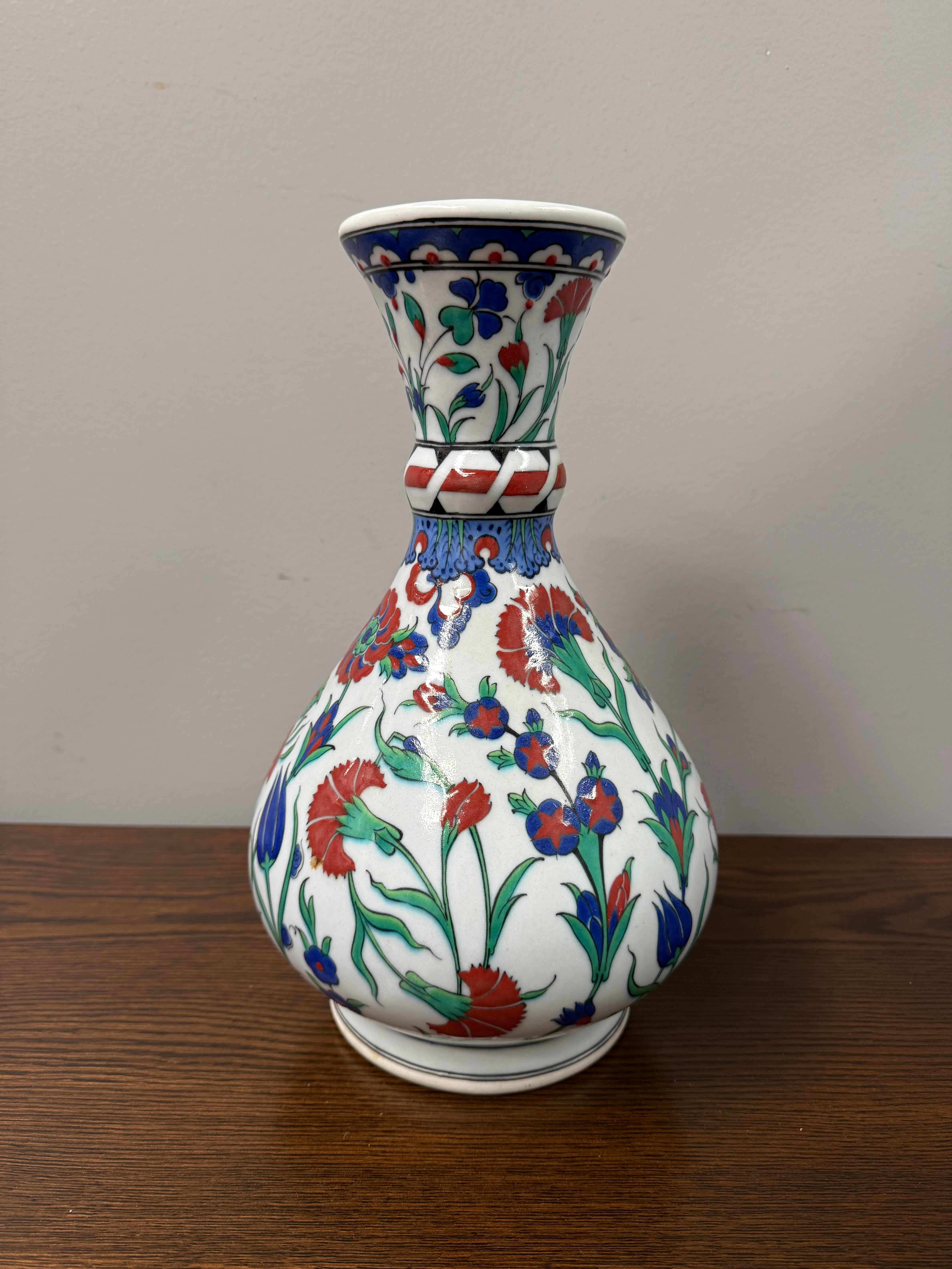 Vintage Turkish Iznik Pottery Vase