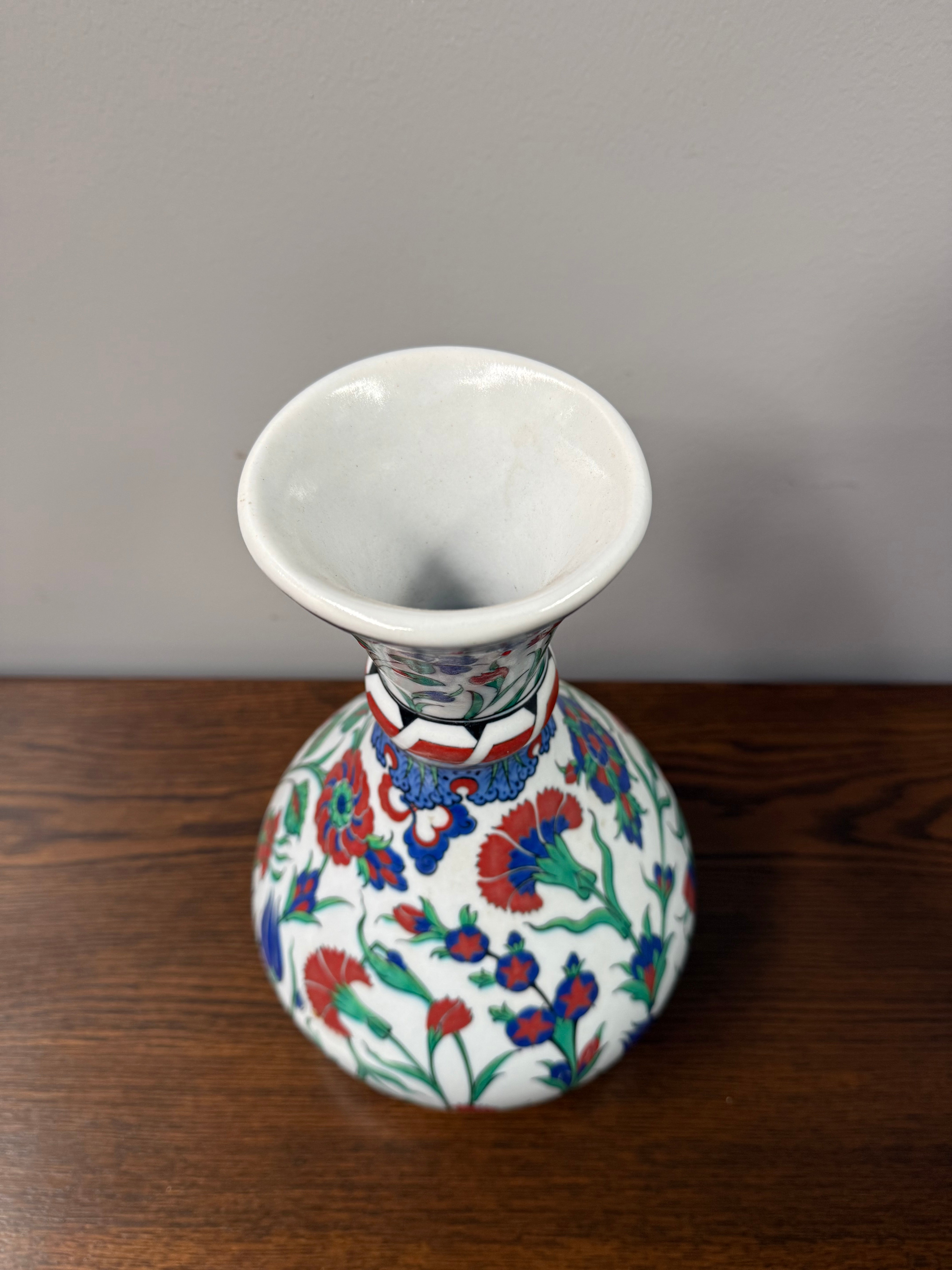 Vintage Turkish Iznik Pottery Vase