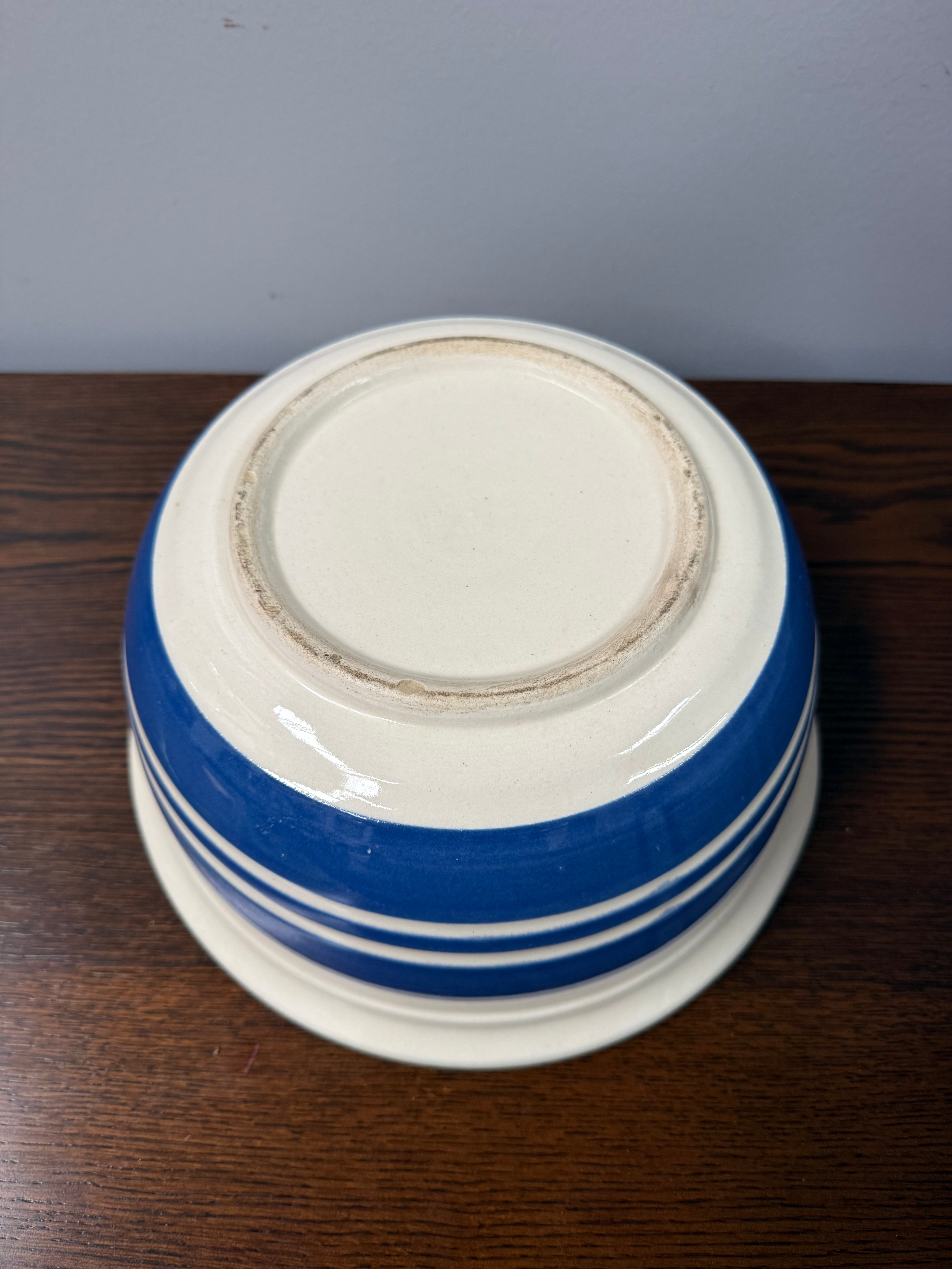 Antique Cornishware Style Mixing Bowl