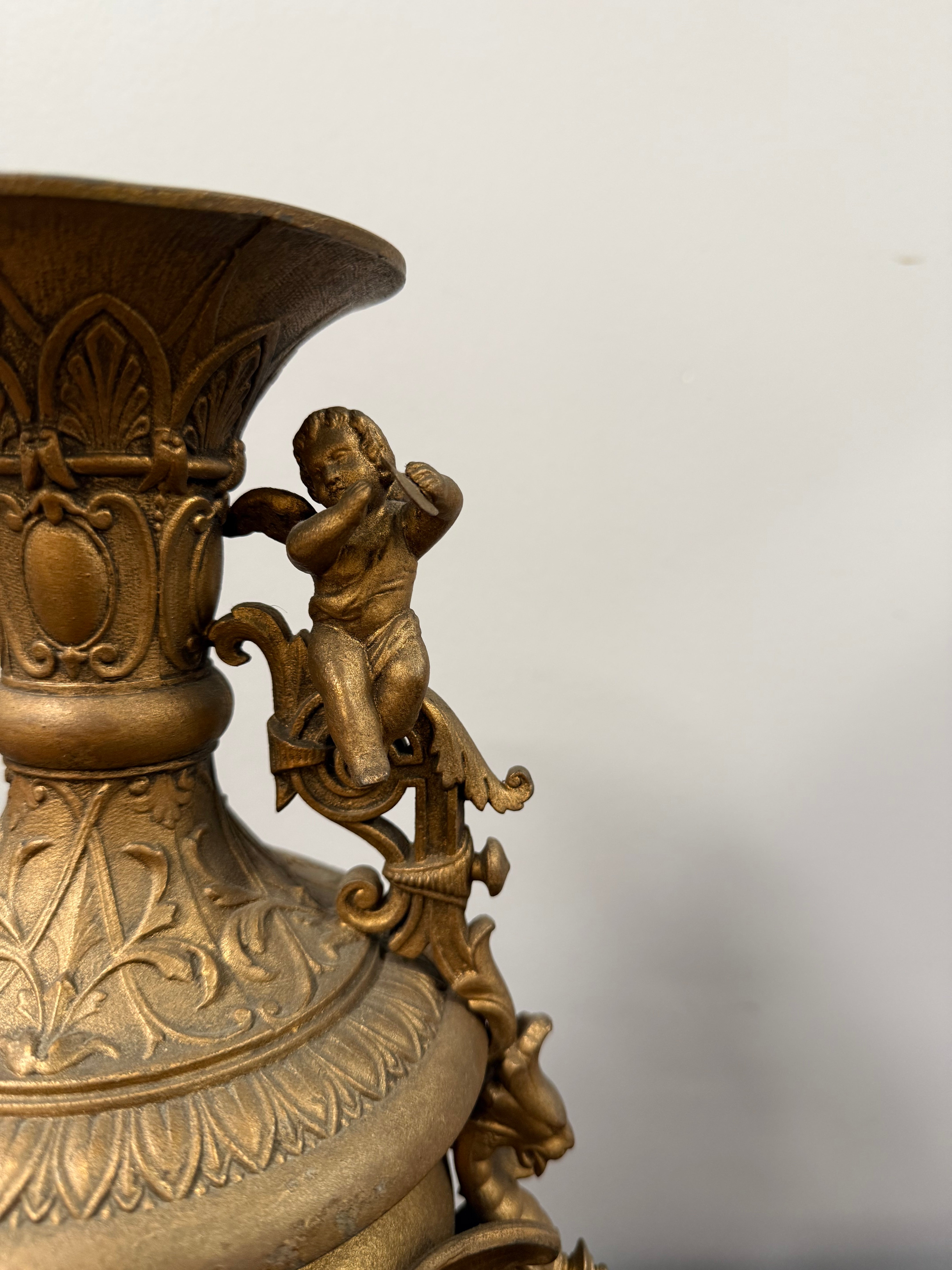 Antique Victorian-Style Gilt Spelter Urn