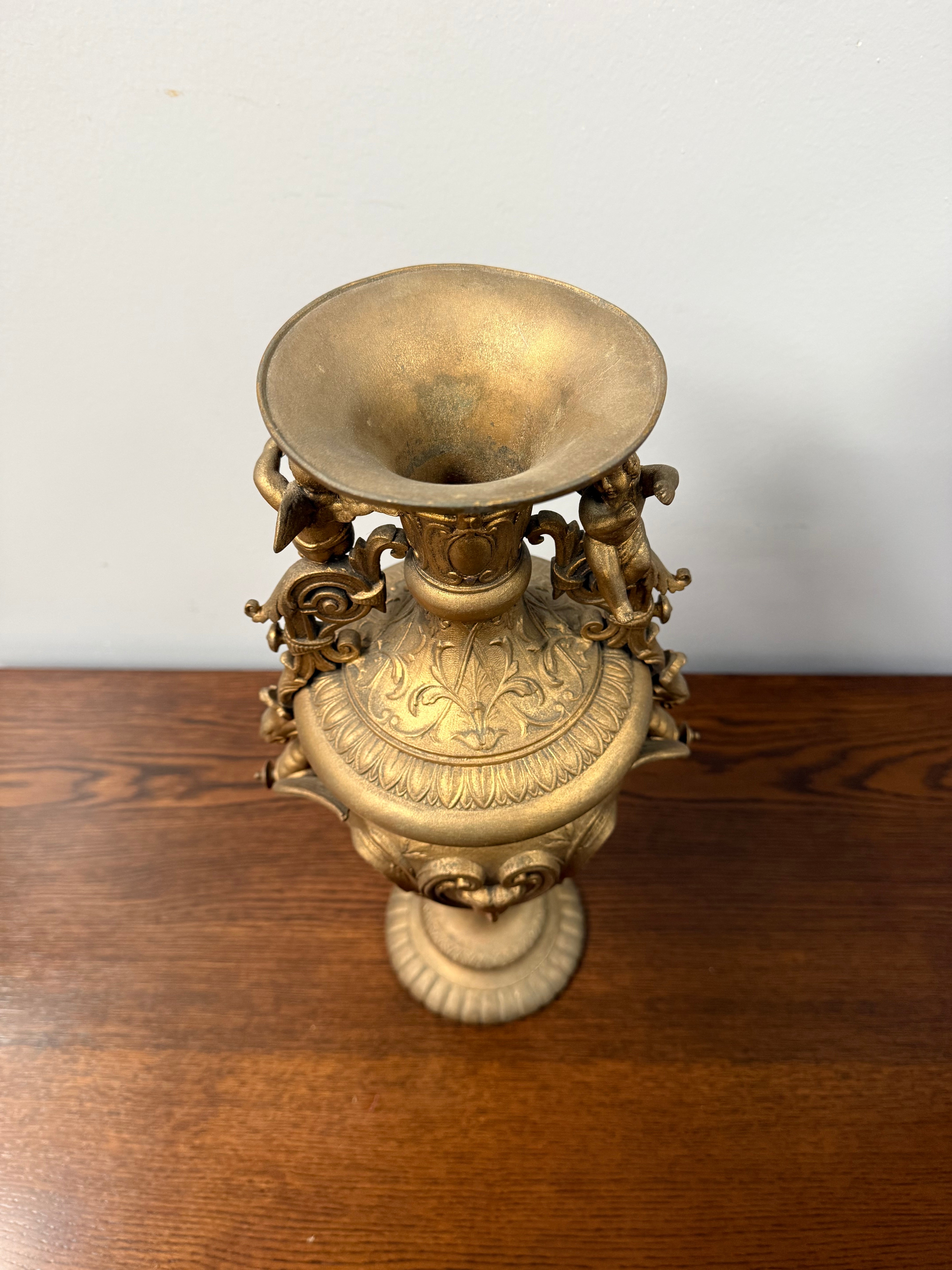 Antique Victorian-Style Gilt Spelter Urn
