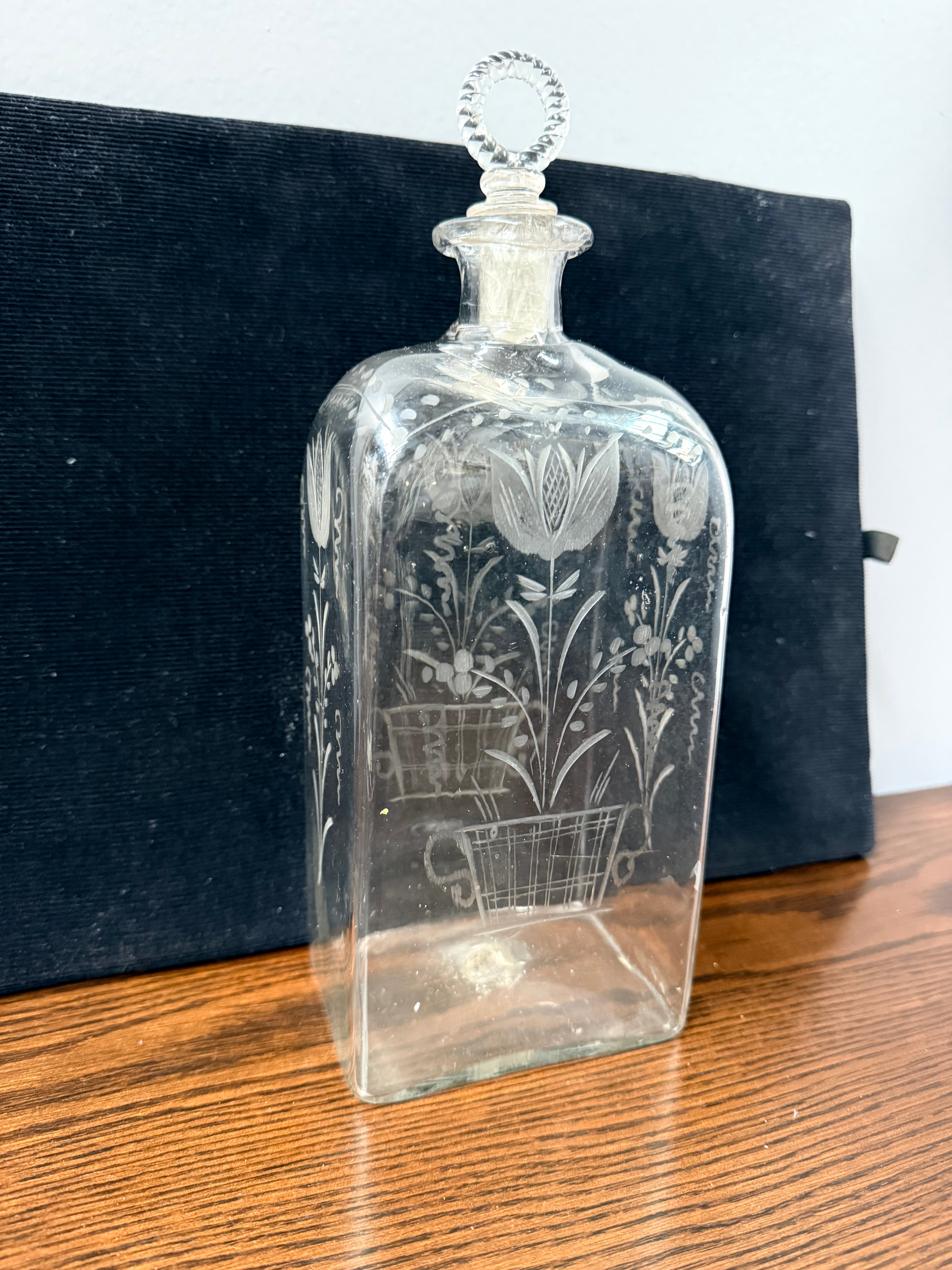 Rare 19th Century Engraved Swedish Decanter
