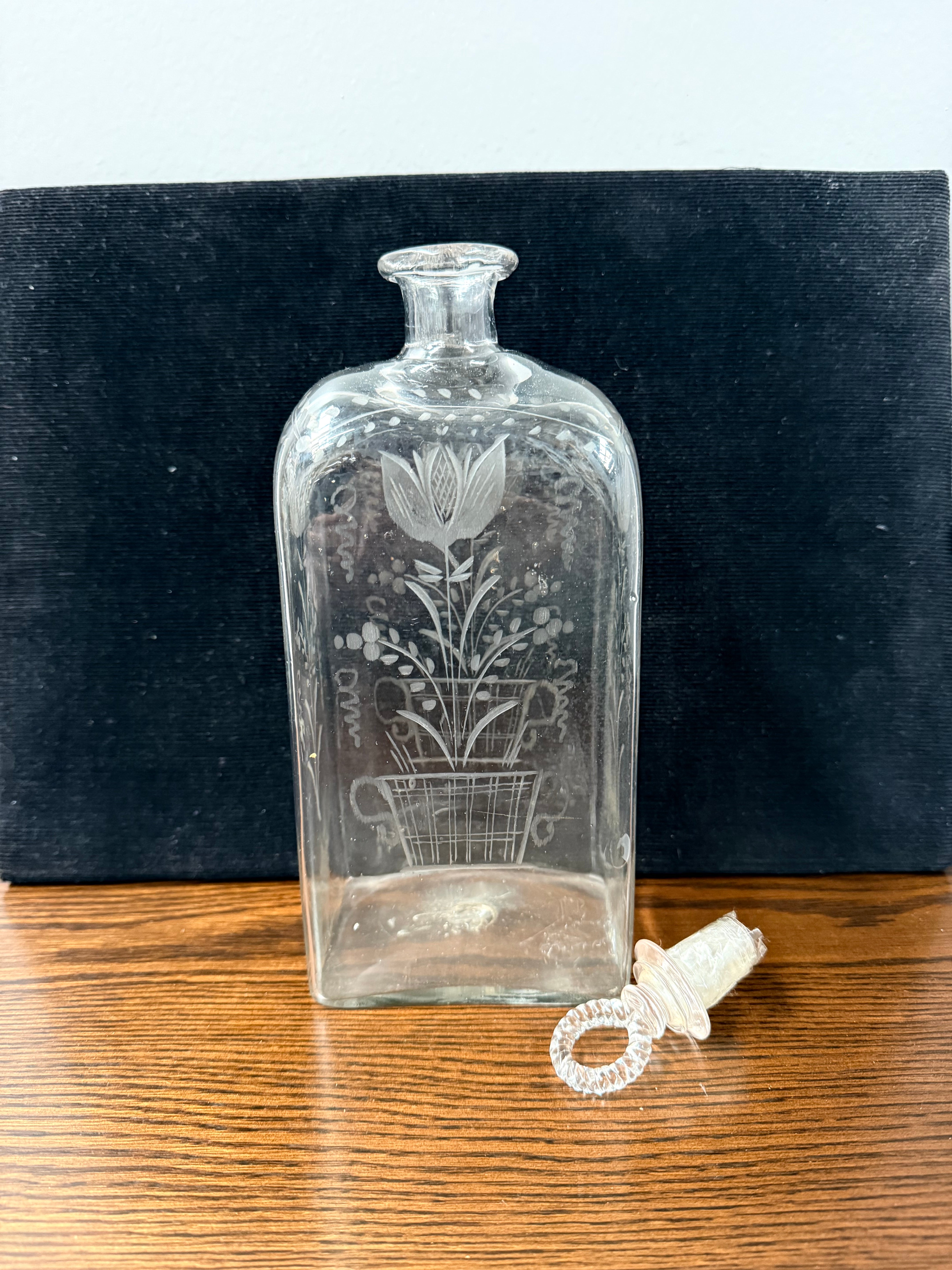 Rare 19th Century Engraved Swedish Decanter