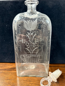 Rare 19th Century Engraved Swedish Decanter