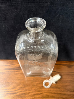 Rare 19th Century Engraved Swedish Decanter