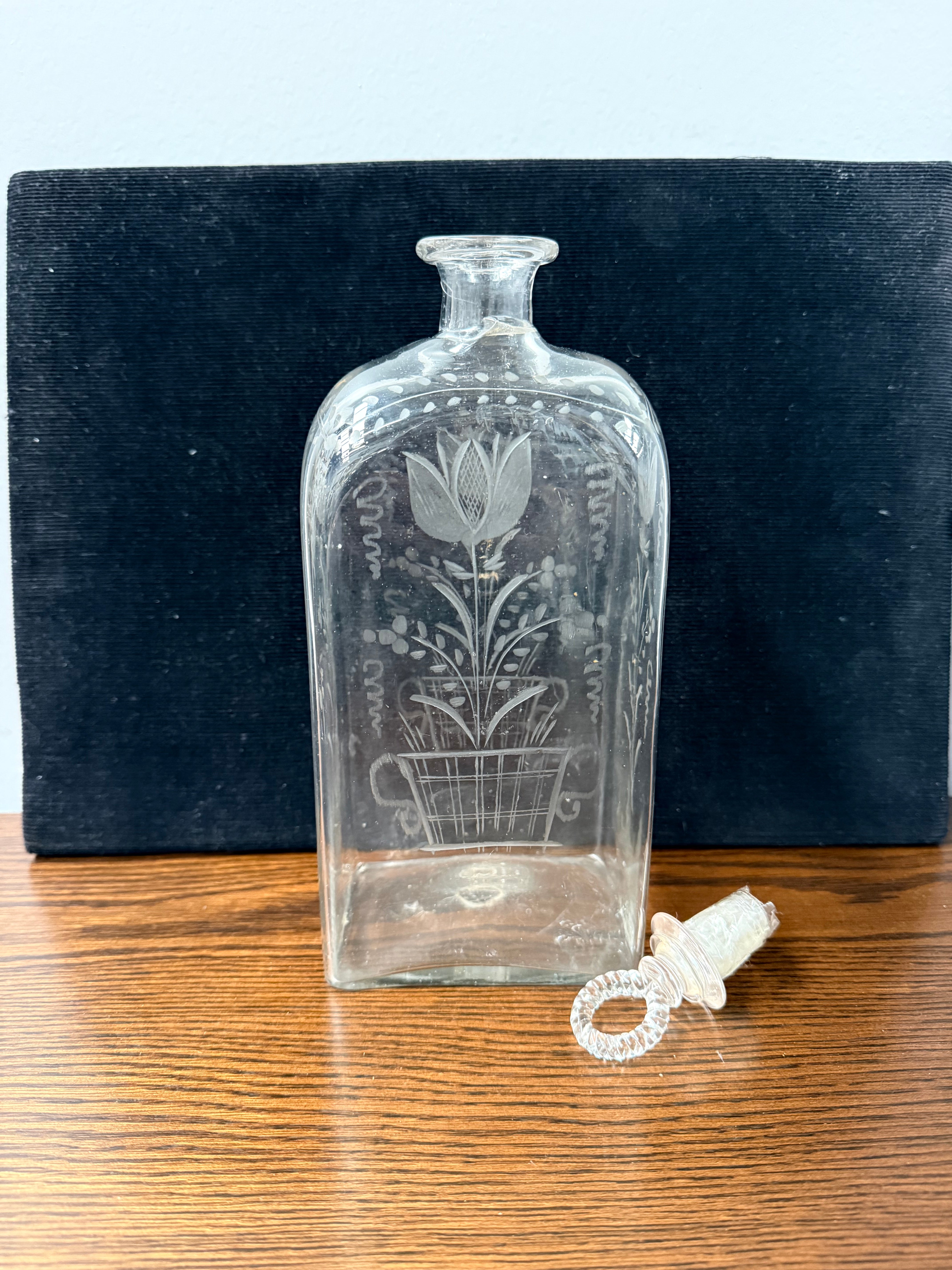 Rare 19th Century Engraved Swedish Decanter