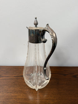 Edwardian Silver Plated & Crystal Glass Claret Jug