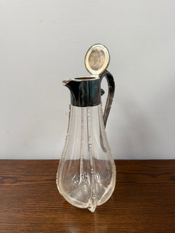 Edwardian Silver Plated & Crystal Glass Claret Jug