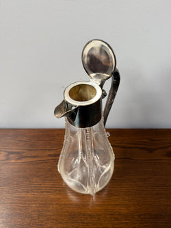 Edwardian Silver Plated & Crystal Glass Claret Jug
