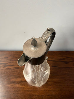 Edwardian Silver Plated & Crystal Glass Claret Jug
