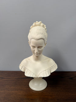Vintage Composite Alabaster Bust Of a Victorian Woman