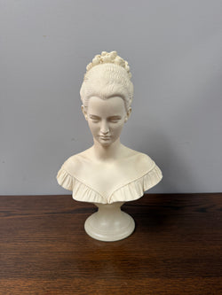 Vintage Composite Alabaster Bust Of a Victorian Woman
