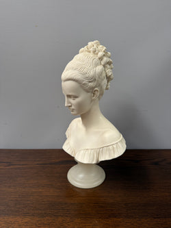 Vintage Composite Alabaster Bust Of a Victorian Woman