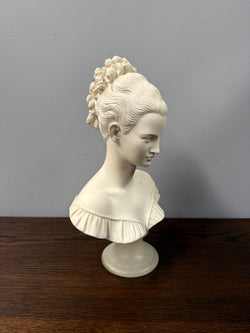 Vintage Composite Alabaster Bust Of a Victorian Woman