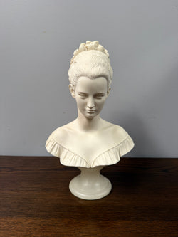 Vintage Composite Alabaster Bust Of a Victorian Woman