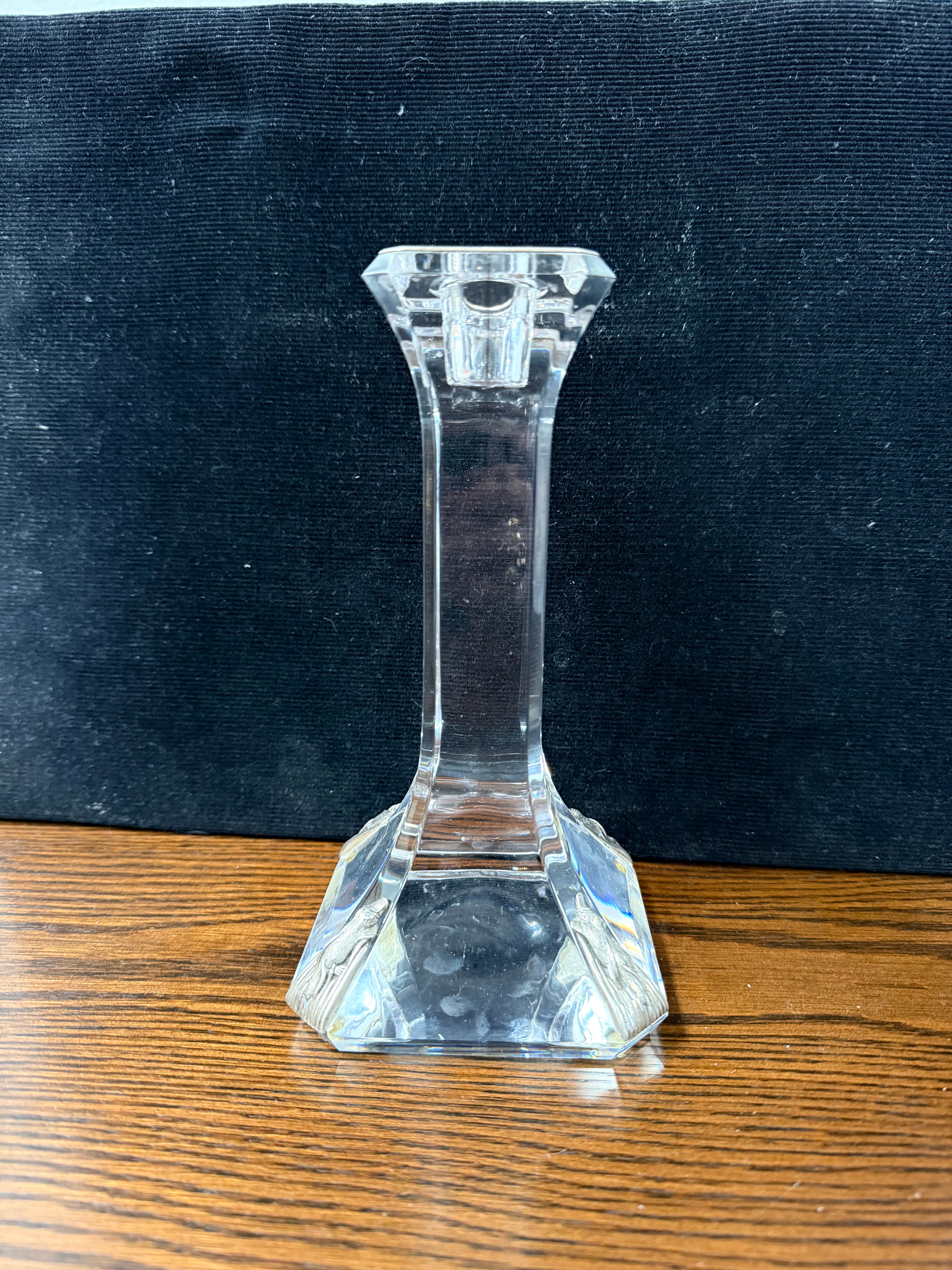 Orrefors Crystal Glass Candlestick Signed & Numbered