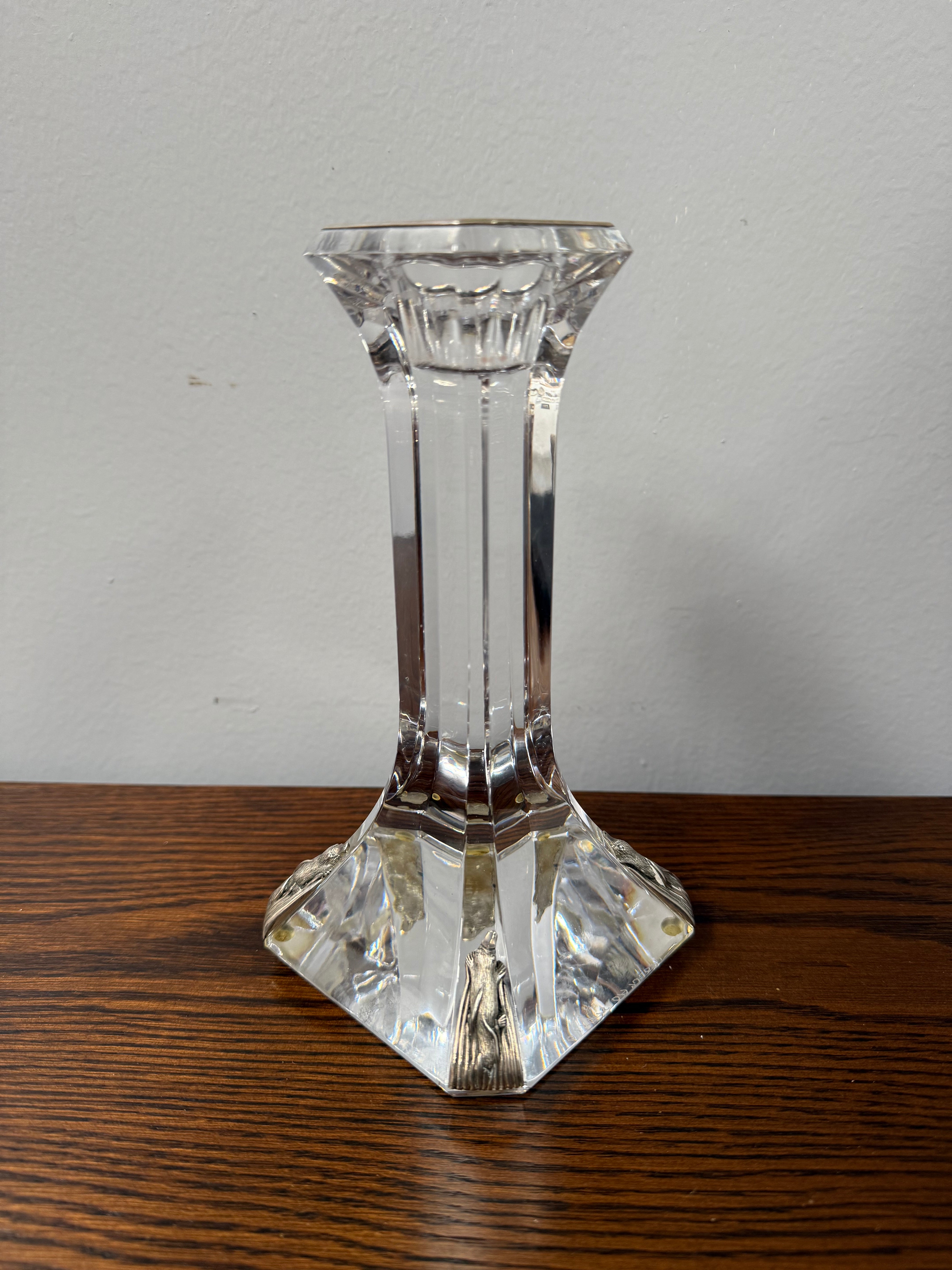 Orrefors Crystal Glass Candlestick Signed & Numbered