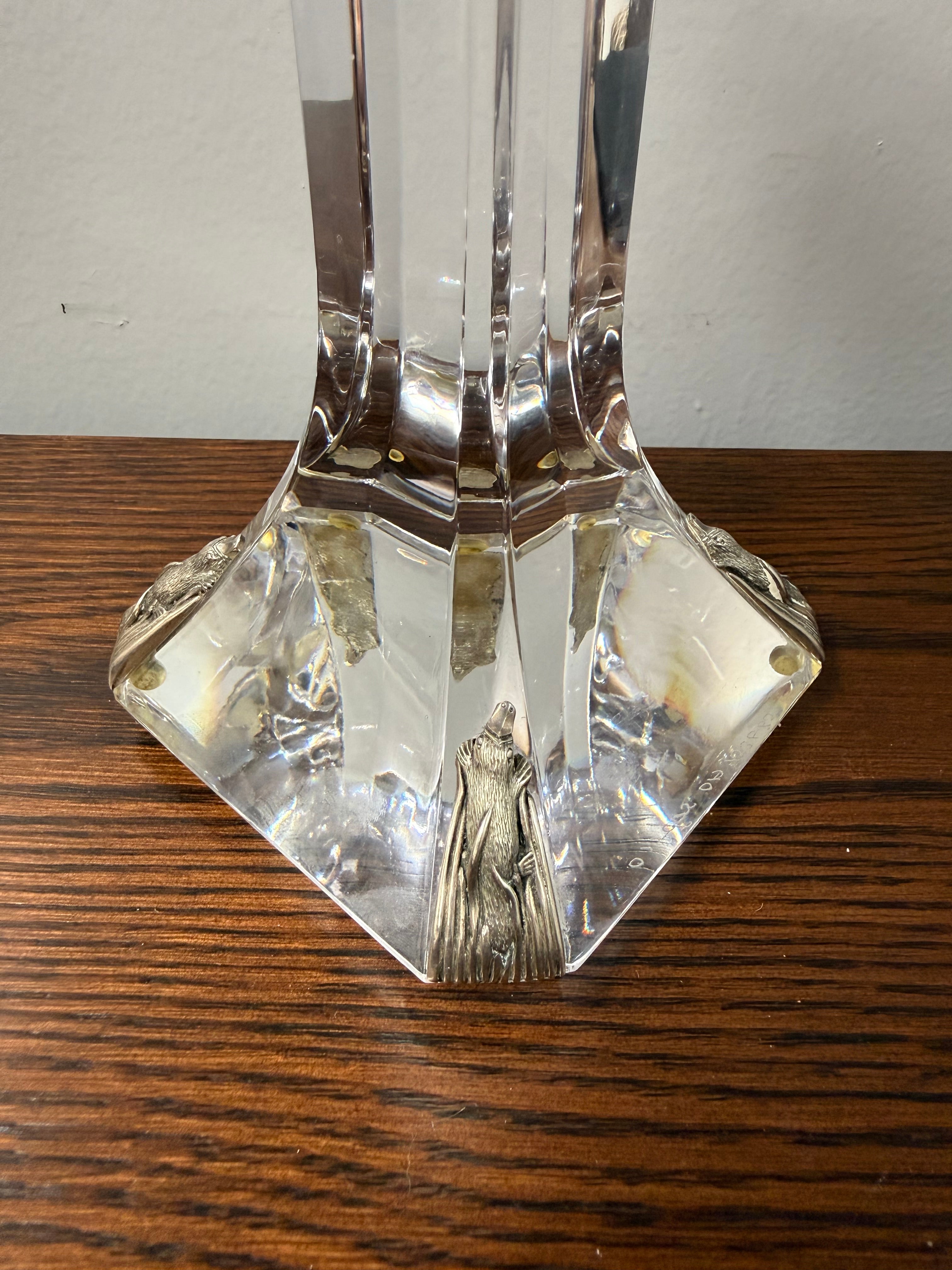 Orrefors Crystal Glass Candlestick Signed & Numbered