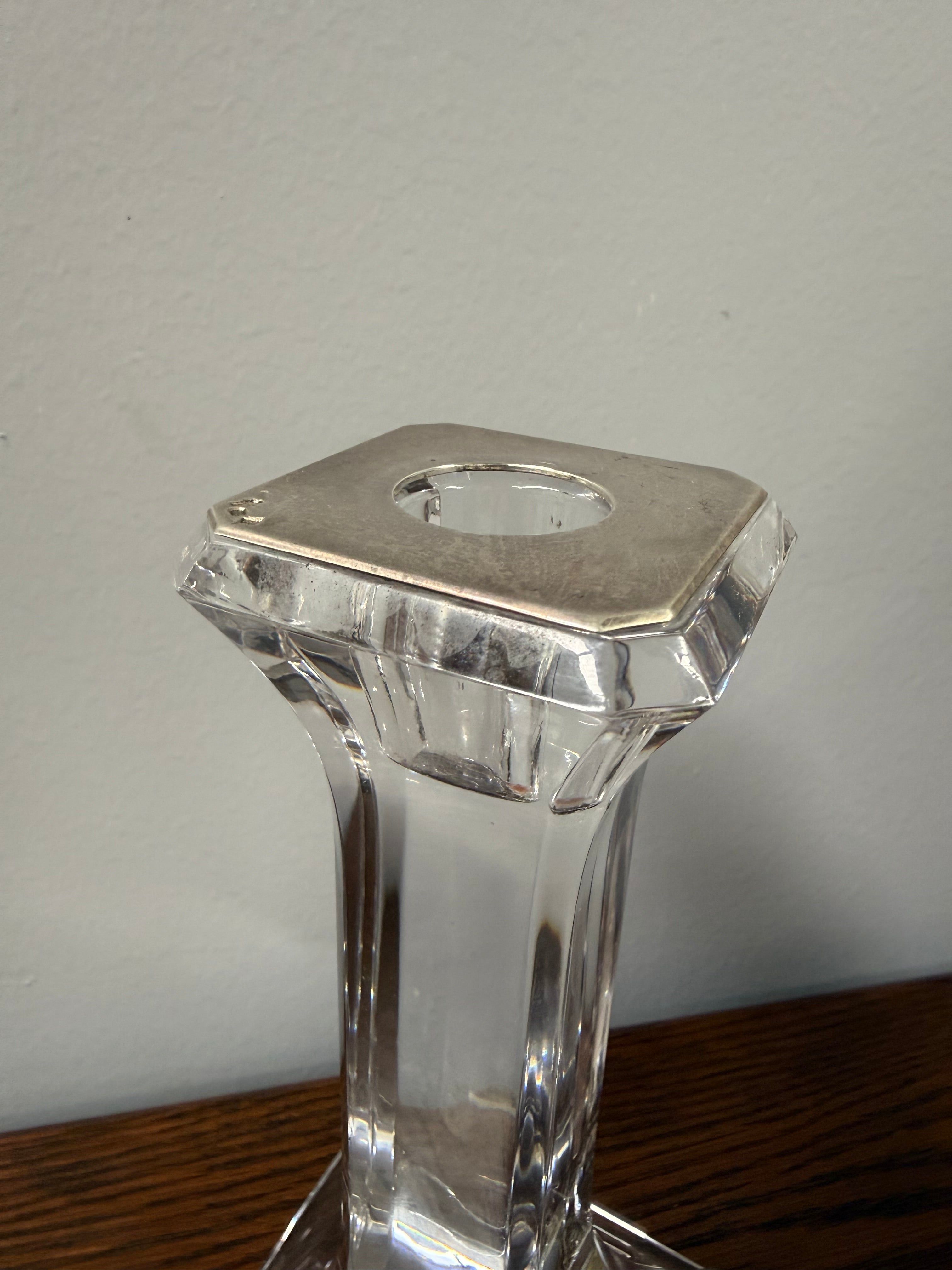 Orrefors Crystal Glass Candlestick Signed & Numbered