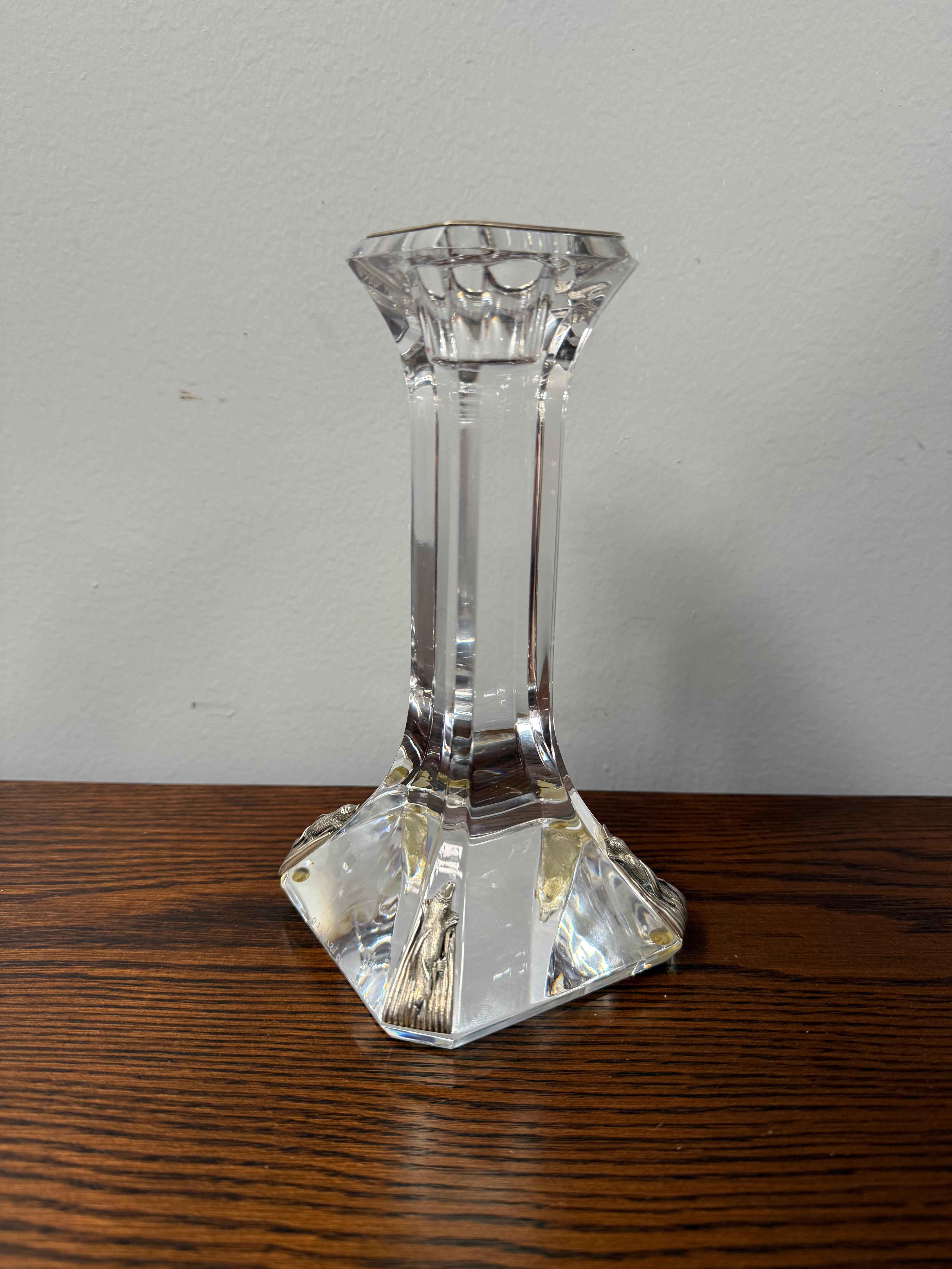 Orrefors Crystal Glass Candlestick Signed & Numbered