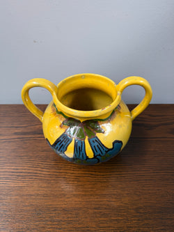 Antique Superb Art Pottery Hand Painted Double Handled Vase
