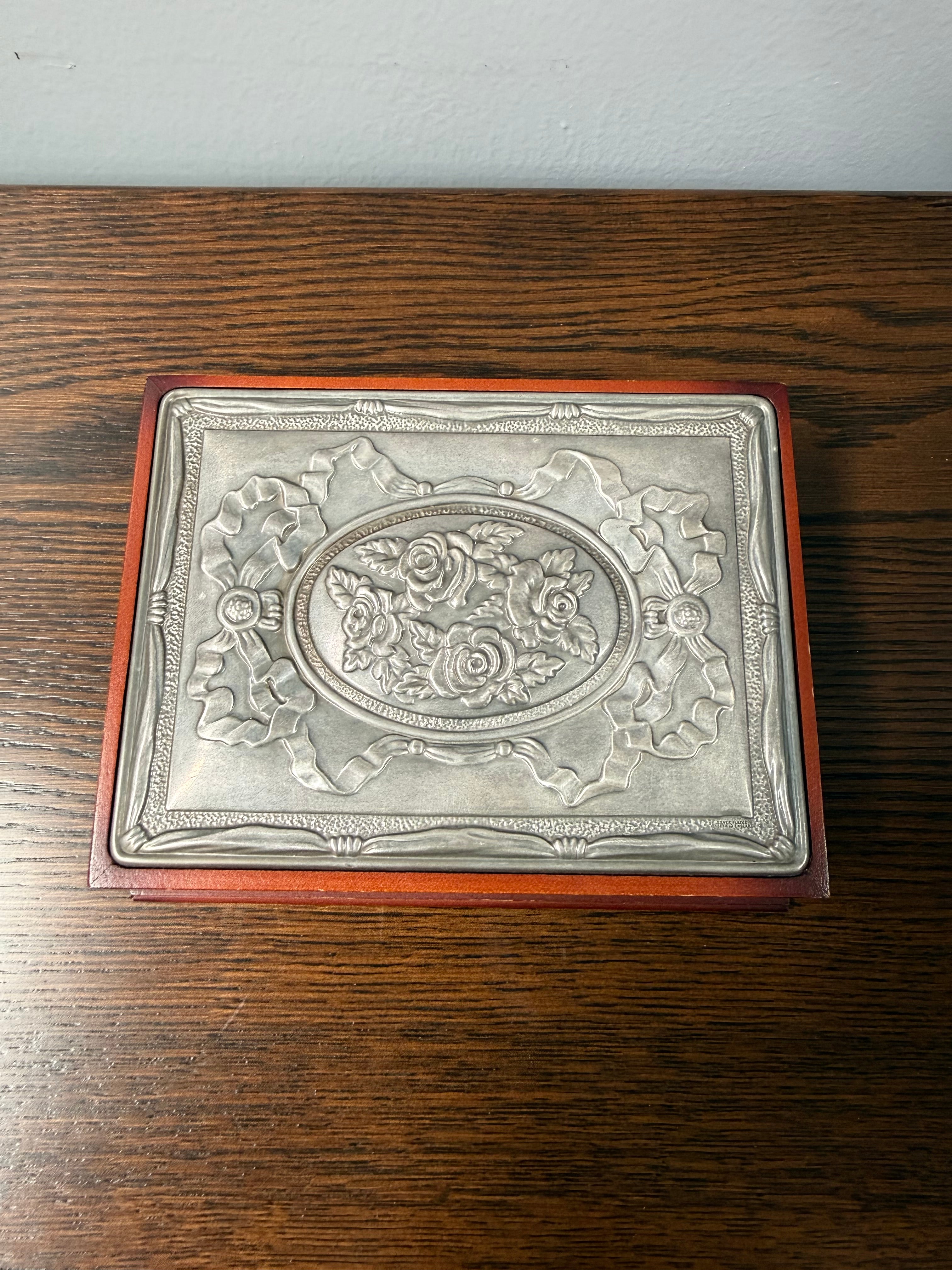 Vintage Silver Plated Embossed Jewellery Box