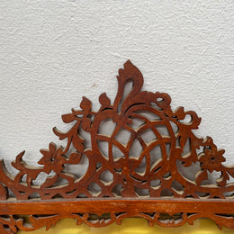 Antique Wooden Fretwork Picture Frame Featuring Cherubs