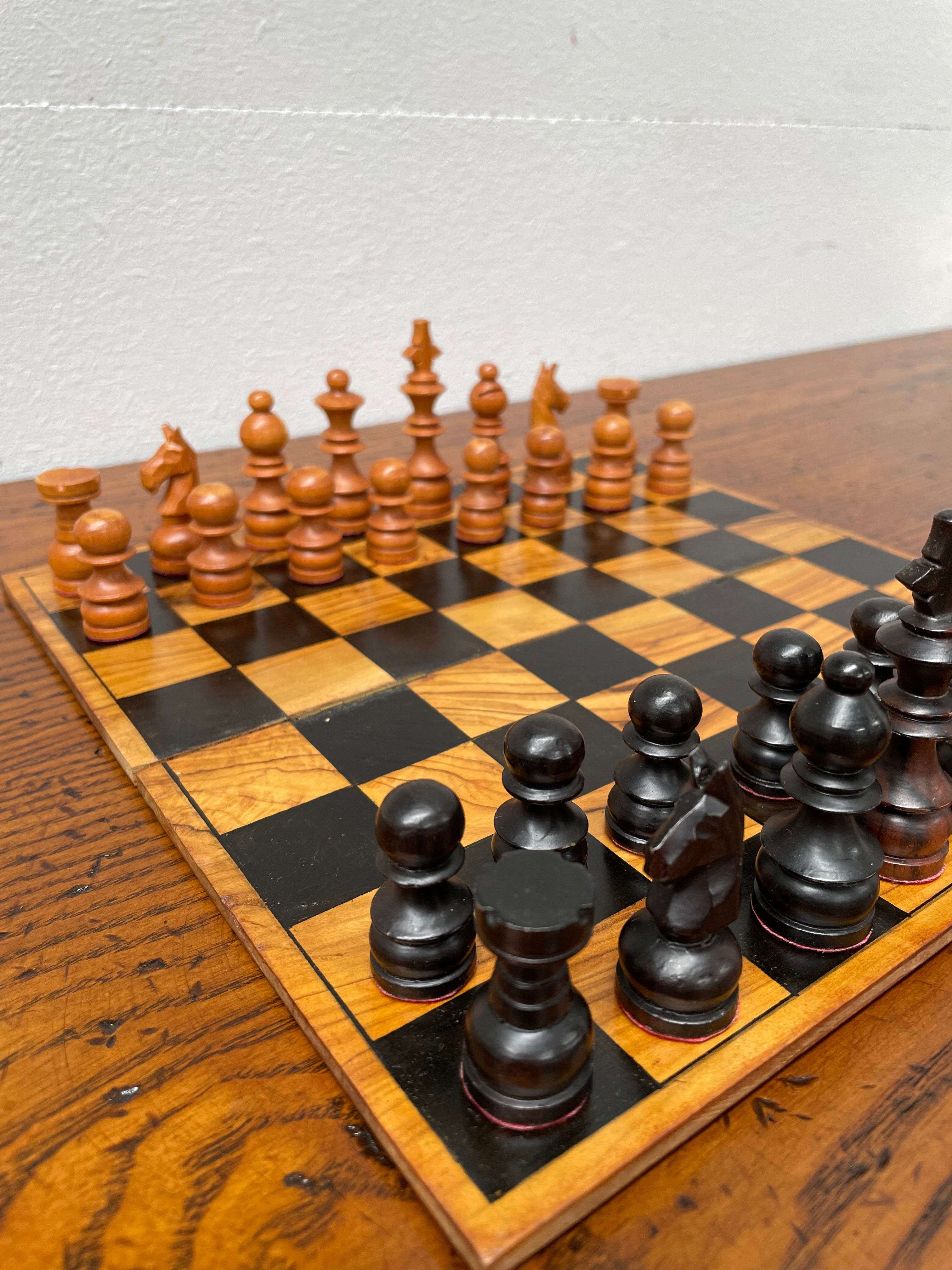 Antique Jerusalem Travelling Chess Box Made from Olive Wood Complete with Board & Pieces | Antique & Vintage | Moonee Ponds Antiques | Australia Wide Delivery