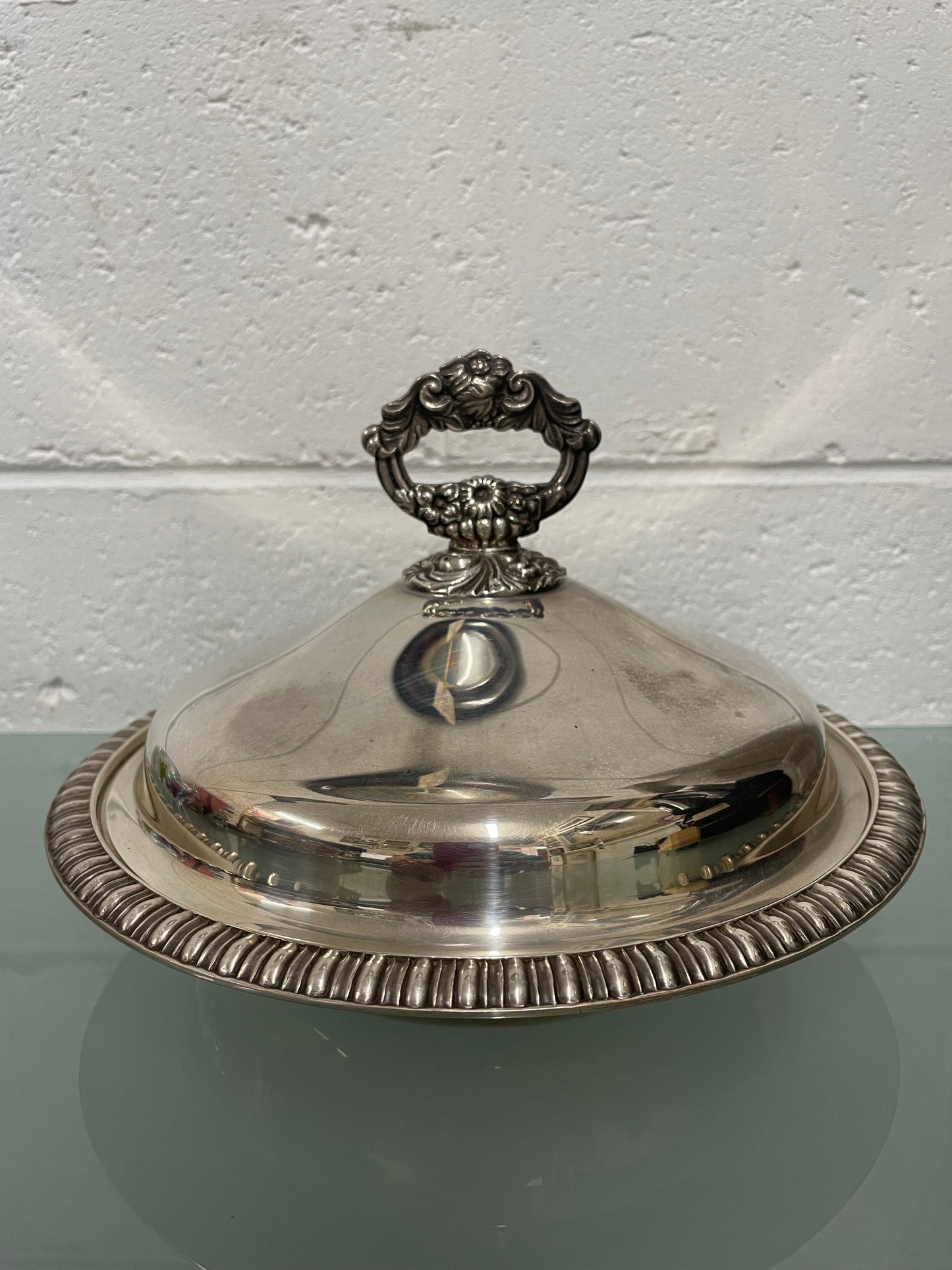 Vintage Heavy Sheffield Plate Silver Tureen