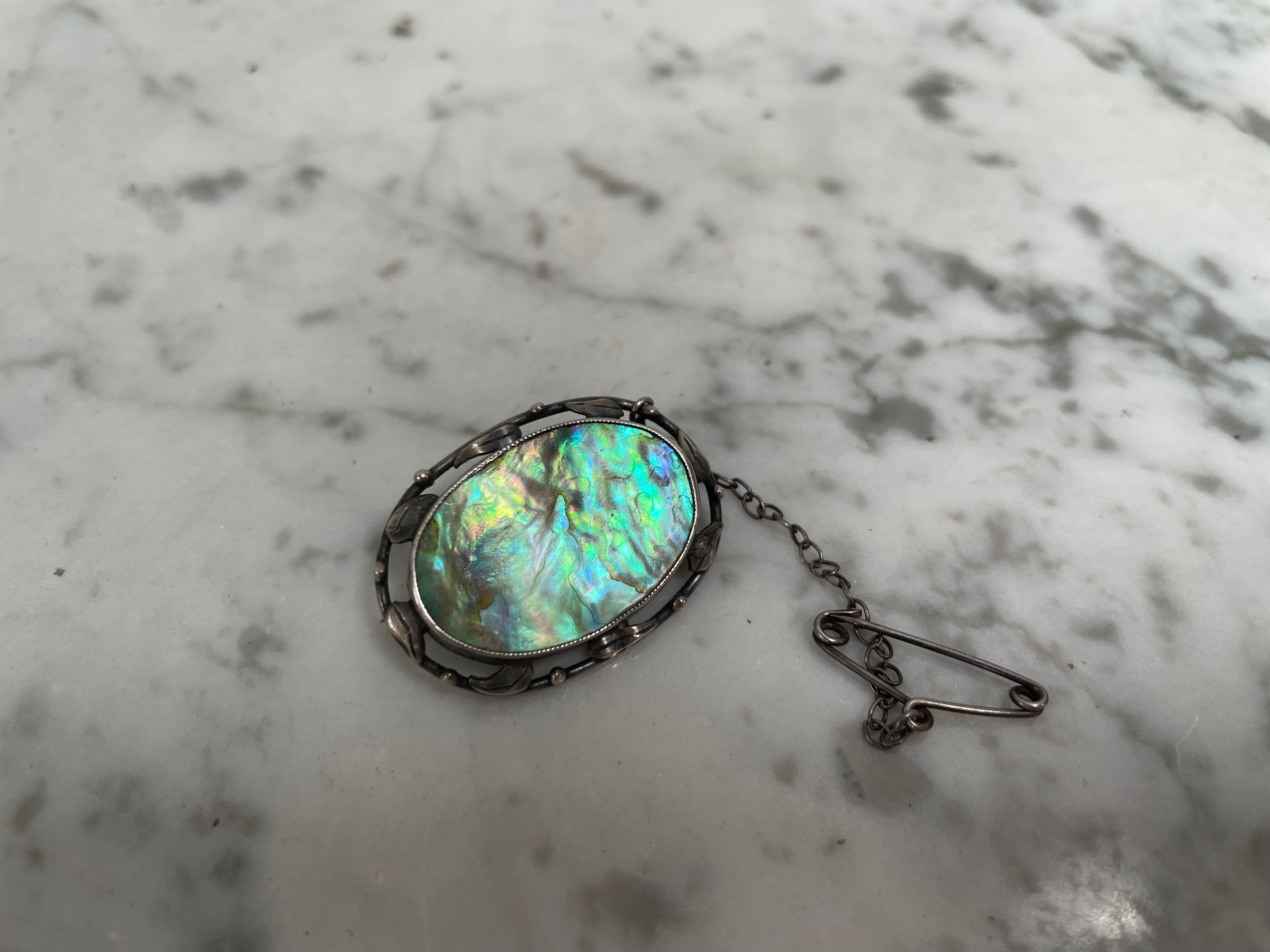 Antique Silver & Abalone Shell Brooch | Antique & Vintage | Moonee Ponds Antiques | Australia Wide Delivery