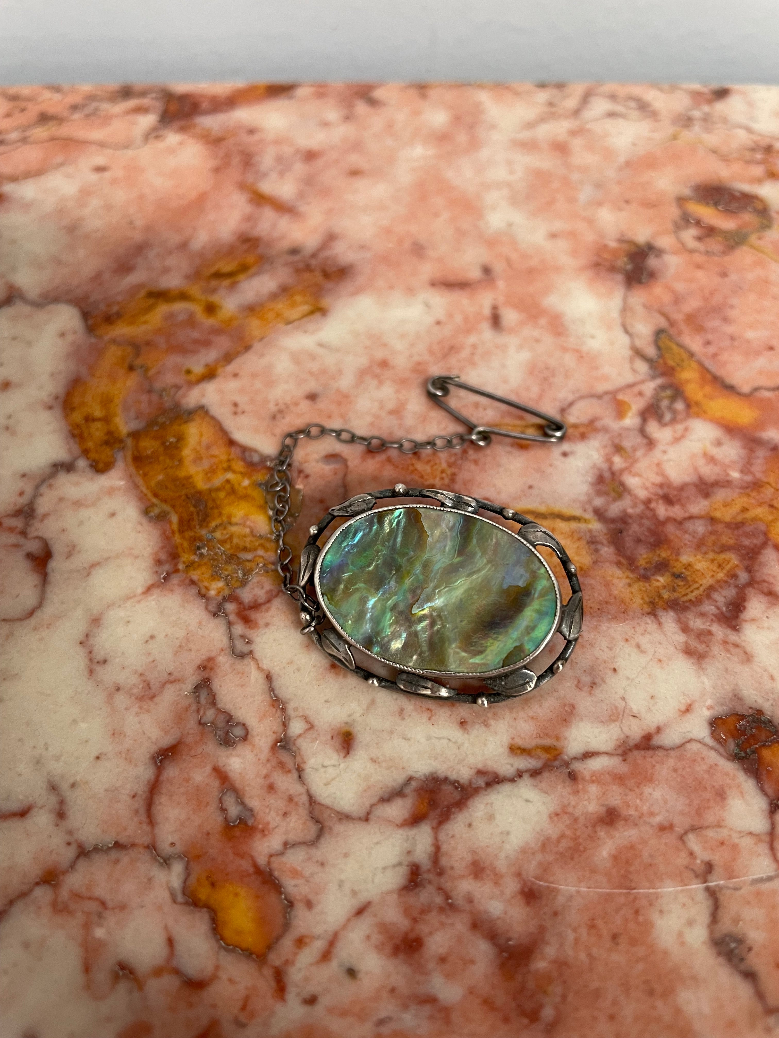 Antique Silver & Abalone Shell Brooch | Antique & Vintage | Moonee Ponds Antiques | Australia Wide Delivery