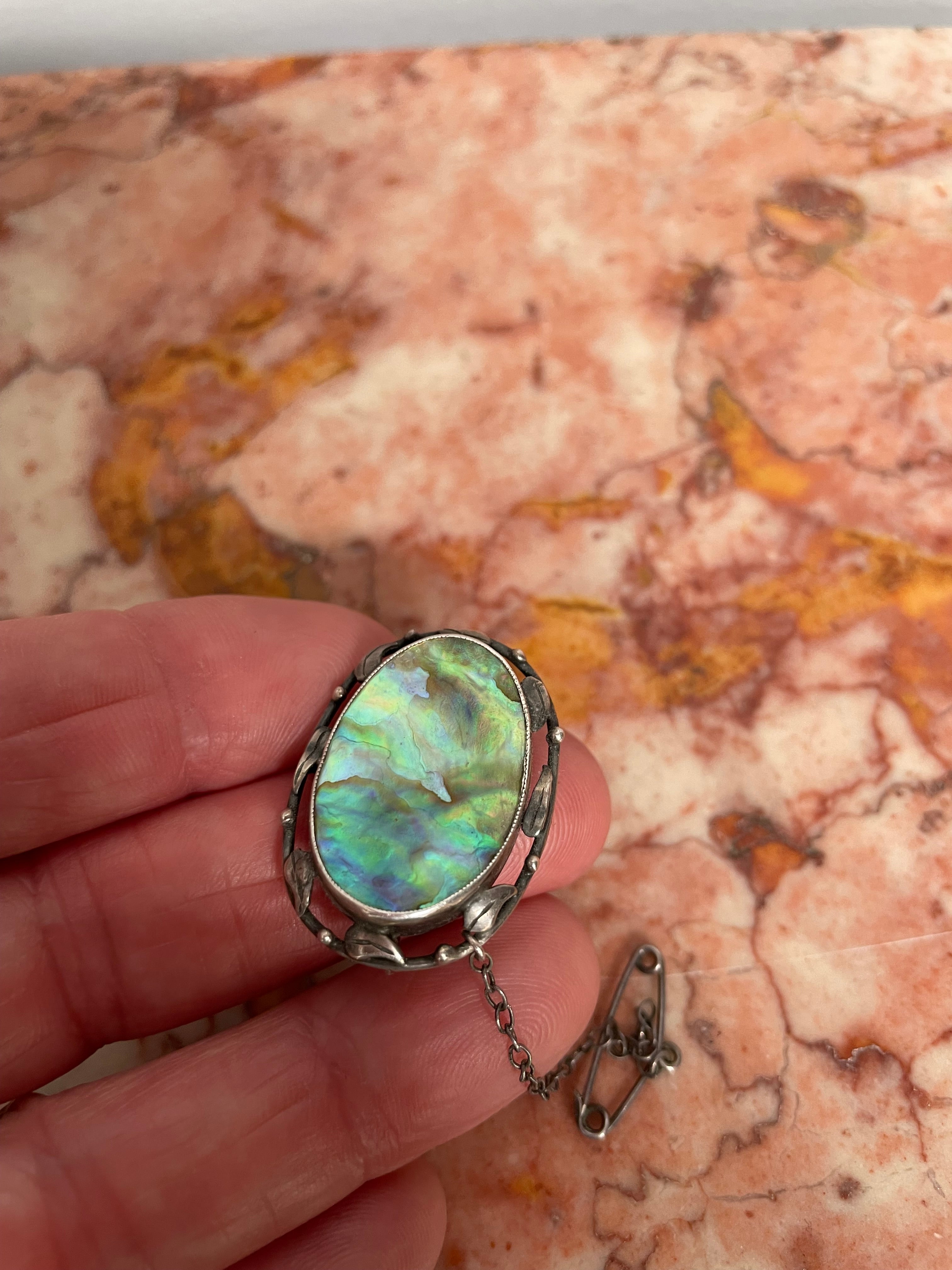 Antique Silver & Abalone Shell Brooch | Antique & Vintage | Moonee Ponds Antiques | Australia Wide Delivery