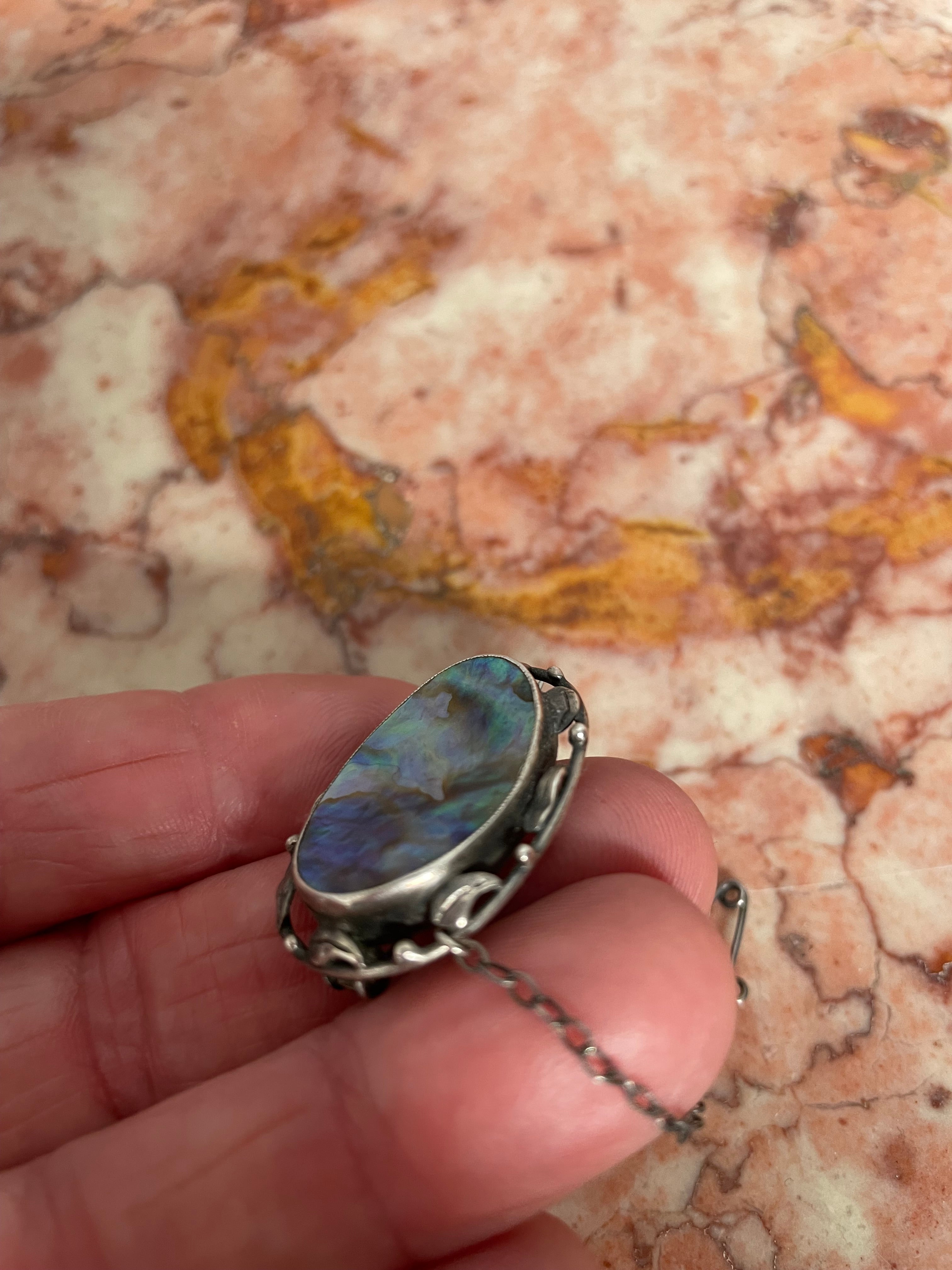 Antique Silver & Abalone Shell Brooch | Antique & Vintage | Moonee Ponds Antiques | Australia Wide Delivery